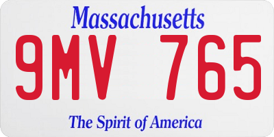 MA license plate 9MV765