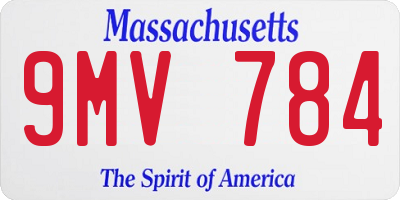 MA license plate 9MV784