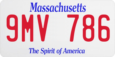 MA license plate 9MV786