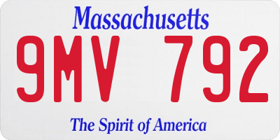 MA license plate 9MV792