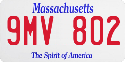MA license plate 9MV802