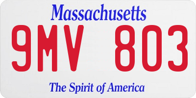 MA license plate 9MV803