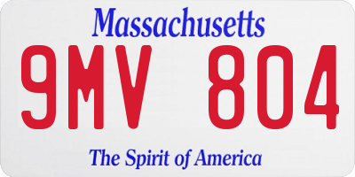 MA license plate 9MV804