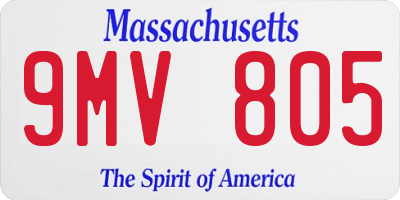 MA license plate 9MV805