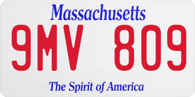 MA license plate 9MV809