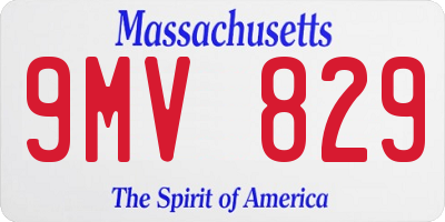 MA license plate 9MV829