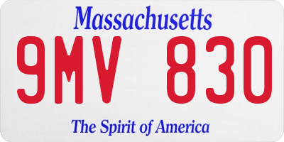 MA license plate 9MV830