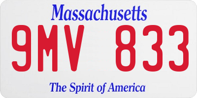 MA license plate 9MV833