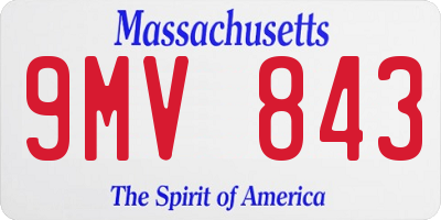 MA license plate 9MV843