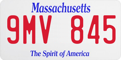 MA license plate 9MV845