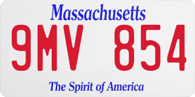 MA license plate 9MV854