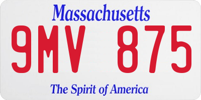 MA license plate 9MV875