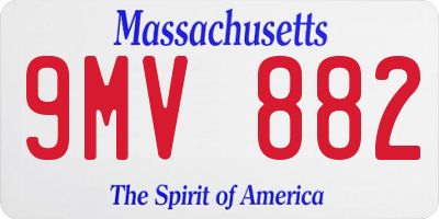 MA license plate 9MV882