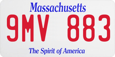 MA license plate 9MV883