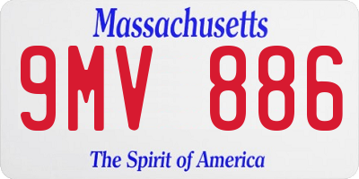 MA license plate 9MV886