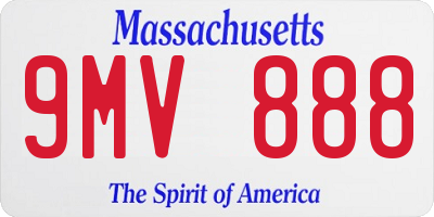 MA license plate 9MV888