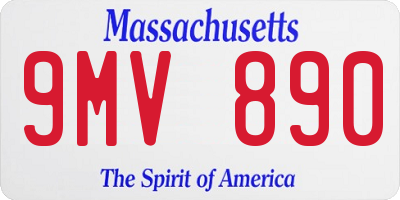 MA license plate 9MV890