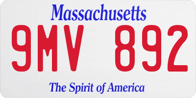 MA license plate 9MV892