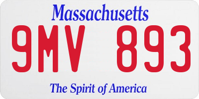 MA license plate 9MV893