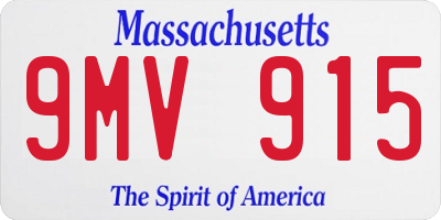 MA license plate 9MV915
