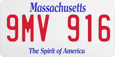 MA license plate 9MV916