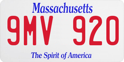 MA license plate 9MV920