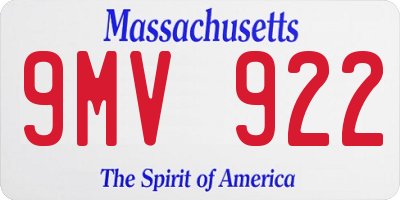MA license plate 9MV922