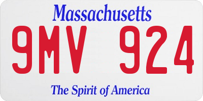 MA license plate 9MV924