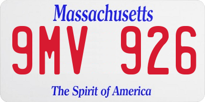 MA license plate 9MV926