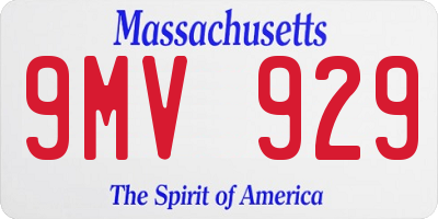 MA license plate 9MV929