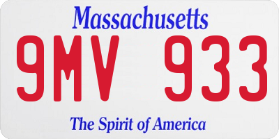 MA license plate 9MV933