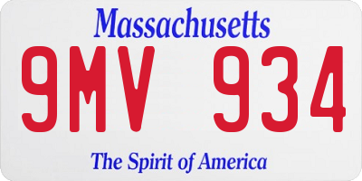 MA license plate 9MV934