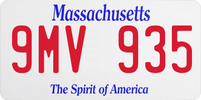 MA license plate 9MV935