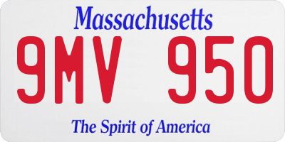 MA license plate 9MV950