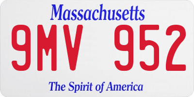 MA license plate 9MV952