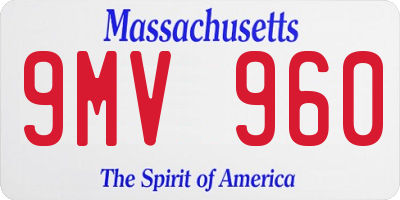 MA license plate 9MV960
