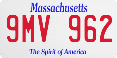 MA license plate 9MV962
