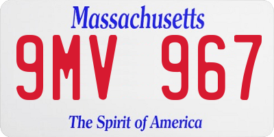 MA license plate 9MV967