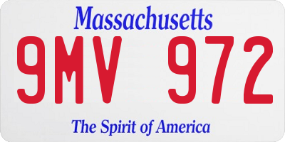 MA license plate 9MV972