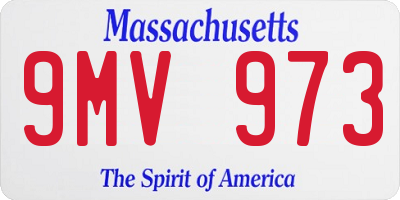 MA license plate 9MV973