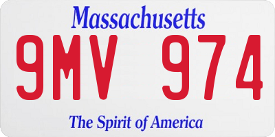 MA license plate 9MV974
