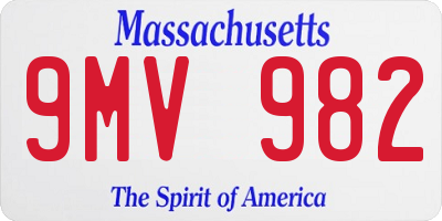 MA license plate 9MV982