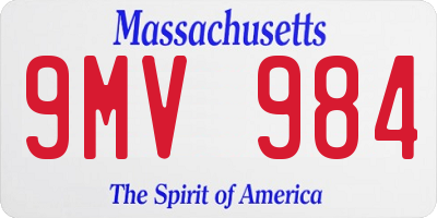 MA license plate 9MV984