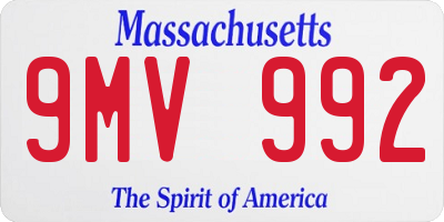 MA license plate 9MV992