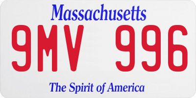 MA license plate 9MV996