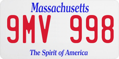 MA license plate 9MV998