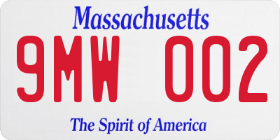 MA license plate 9MW002