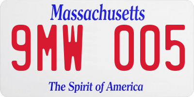 MA license plate 9MW005