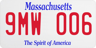MA license plate 9MW006