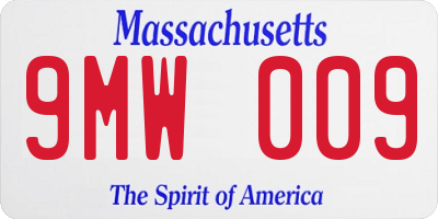 MA license plate 9MW009